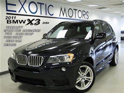 2011 bmw x3 awd!! nav rear-cam sport-pkg pano pdc push-start xenons warranty!!