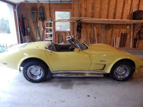 Yellow 1974 corvette stingray convertible