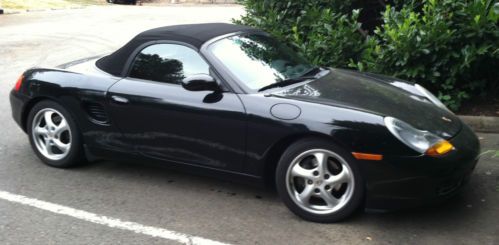 2000 porsche boxster roadster convertible 2-door 2.7l black on black, new top!