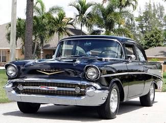 1957 florida bel air -completely restored-4-speed auto-350 cid-leather-must see