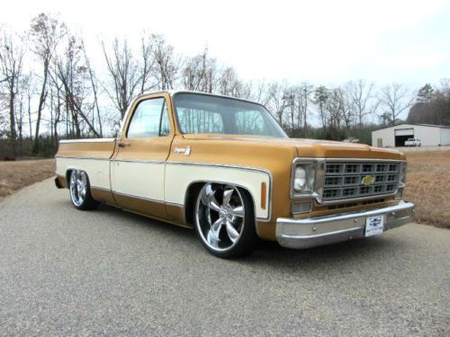 1975 chevrolet cheyenne pickup, airride, bagged, 22&#039;s, hotrod