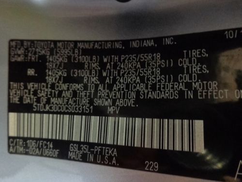 2012 Toyota Sienna LE AWD 3.5L, US $25,995.00, image 10