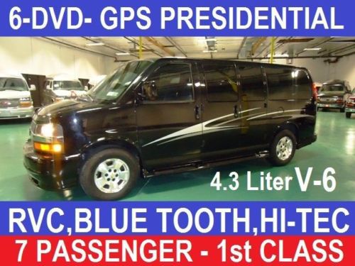 First class presidential, 6-dvd, gps,rvc, hi-tech custom conversion van, 6 cyl