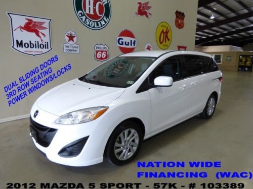 2012 mazda 5 sport,auto,cloth,quad seats,3rd row,dual slide doors,57k,we finance