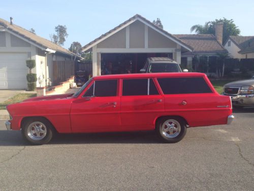 1967 nova wagon, chevy ii 4 dr ( camaro, red, chevelle, classic car, chevrolet )