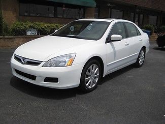 2006 honda accord ex-l auto heated leather v-6 sun roof. white / tan