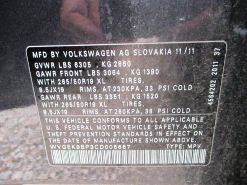 2012 Volkswagen Touareg TDI Executive, US $38,988.00, image 15