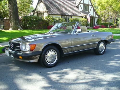 Pristine 1 owner california rust free mercedes 560sl  rare desert taupe