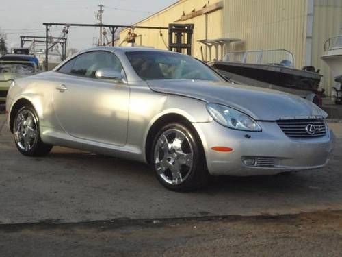 2005 lexus sc430 convertible damaged salvage runs! loaded low miles wont last!!