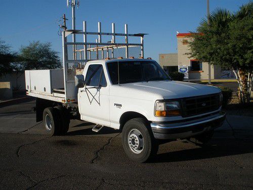 97 ford f450 super duty diesel utility truck looks &amp; runs nice