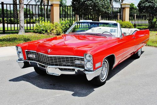 Absolutly beautiful red 1967 cadillac deville convertible restored looks amazing