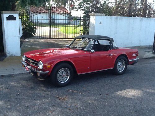 Beautiful tr6 red/black interior. restored...