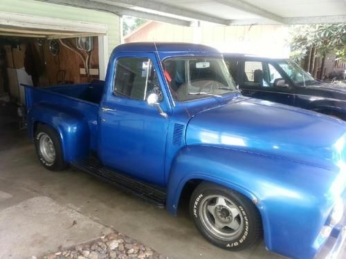 55 ford f100 blue, a/c, runs &amp; drives