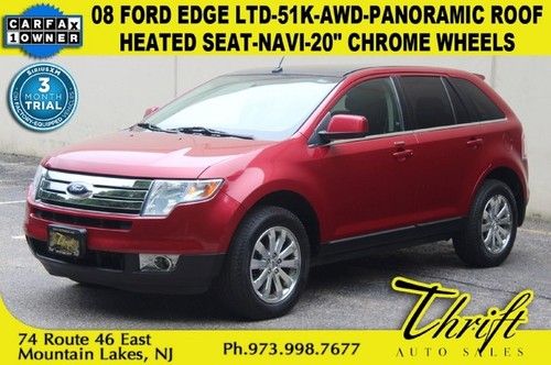 2008 ford edge limited-51k-awd-panoramic roof-heated seat-navi-20 chrome wheels