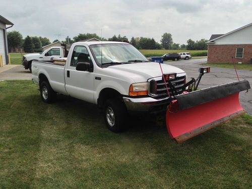 1999 ford f-250 xl 5.4l v8 4x4 western snow plow  &amp; salt spreader 131,720mi