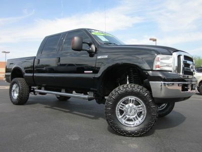 2006 ford f-250 super duty xlt crew cab diesel 4x4 custom lifted truck~dvd~nice