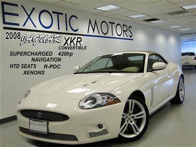 2008 jaguar xkr conv't! supercharged! nav heated-sts r-pdc xenons 420hp tan-top!
