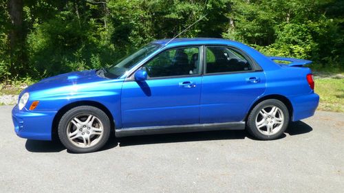 2002 subaru impreza wrx sedan 4-door 2.0l rally blue 5 spd only 81,500 miles