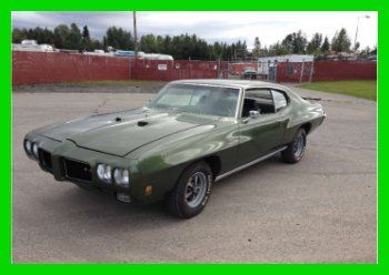 1970 pontiac gto 400 automatic rwd coupe 1,500 miles on engine green