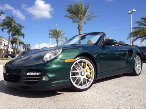 Turbo S Cabriolet - 1 Owner - Clean Carfax - Full Leather - Porsche Racing Green, image 2