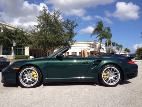 Turbo S Cabriolet - 1 Owner - Clean Carfax - Full Leather - Porsche Racing Green, image 3