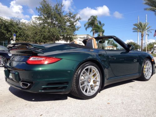 Turbo S Cabriolet - 1 Owner - Clean Carfax - Full Leather - Porsche Racing Green, image 6