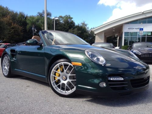 Turbo S Cabriolet - 1 Owner - Clean Carfax - Full Leather - Porsche Racing Green, image 8