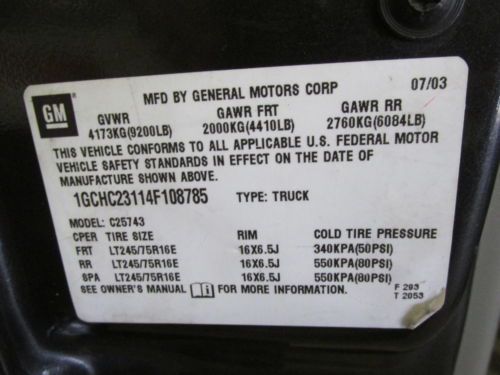 2004 CHEV 2500 CREW CAB LT DIESEL, US $14,950.00, image 26