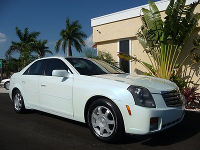 2003 cadillac cts florida car pearl white auto sun roof leather carfax certified