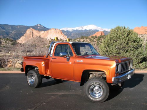 1974 chevy k10 (4wd) stepside custom pick up, low miles, ex. cond., no reserve!