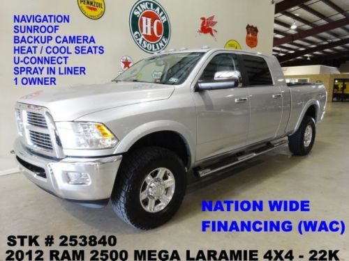 2012 ram 2500 mega cab laramie ltd 4x4,diesel,sunroof,nav,htd/cool lth,22k!!