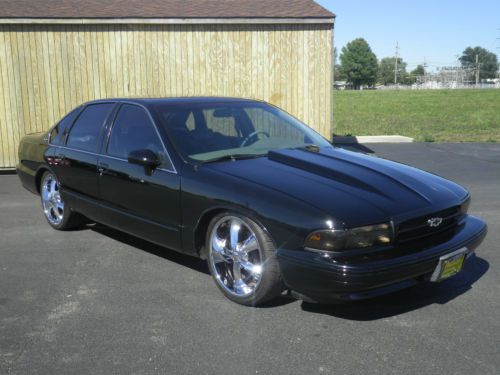 1994 chevrolet impala ss black 20&#034; foose wheels msd cowl hood nice lowered