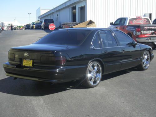 1994 Chevrolet Impala SS Black 20" Foose wheels MSD Cowl Hood Nice Lowered, image 3