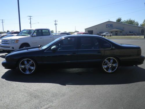 1994 Chevrolet Impala SS Black 20" Foose wheels MSD Cowl Hood Nice Lowered, image 6