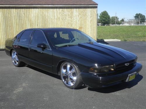 1994 Chevrolet Impala SS Black 20" Foose wheels MSD Cowl Hood Nice Lowered, image 23