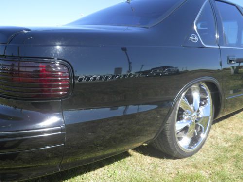 1994 Chevrolet Impala SS Black 20" Foose wheels MSD Cowl Hood Nice Lowered, image 24