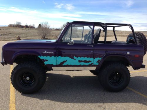 1974 ford bronco. 302 v8, c4 auto transmission, custom cage, bumpers and paint.