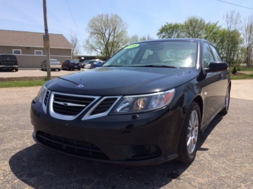 2008 saab 9-3 2.0t sedan 4-door 2.0l black/leather seats