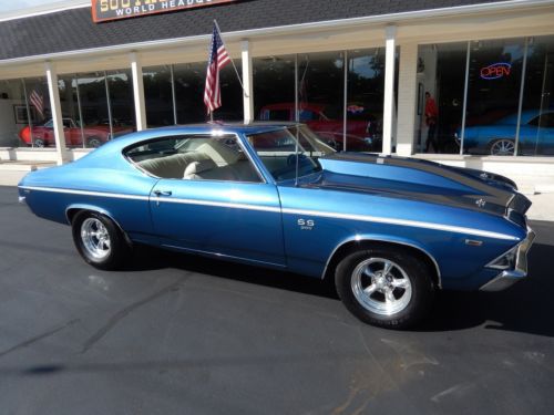 1969 chevrolet chevelle ss corono blue 468 ci/574 hp with a/c documented resto