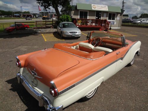1956 Ford Fairlane Sunliner Convertible,NO RESERVE, Orig Mandarin Orange/White, image 3