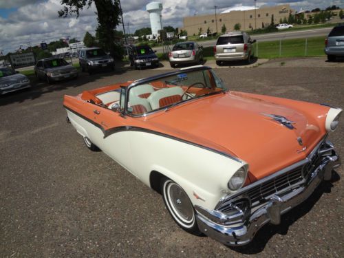 1956 Ford Fairlane Sunliner Convertible,NO RESERVE, Orig Mandarin Orange/White, image 7