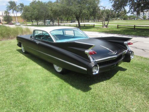 1959 cadillac deville 62 series satin black white top solid florida car mint!