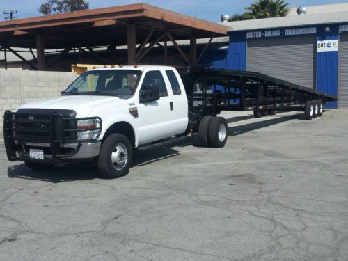 2008 ford f-350 super duty 4door diesel 4x4 fifth wheel 3-4 car hauler trailer