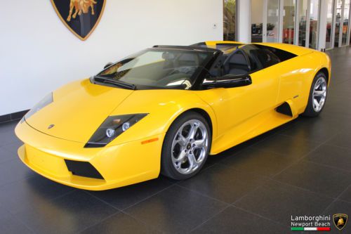 Murcielago roadster, giallo orion/nero ade leather interior, carbon fiber, clean