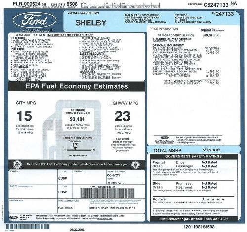 2012 Shelby Mustang, US $49,500.00, image 6