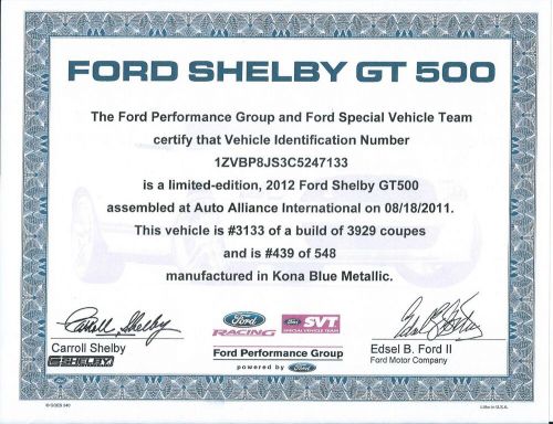 2012 Shelby Mustang, US $49,500.00, image 7