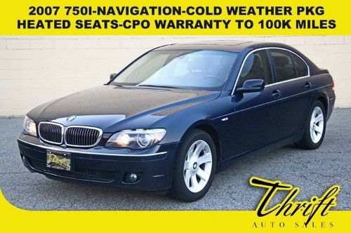 2007 750i-navigation-cold weather pkg-heated seats-cpo warranty to 100k miles