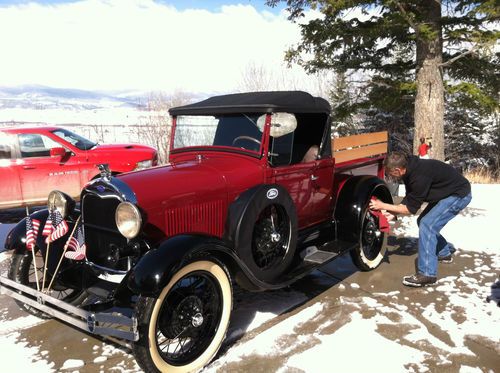 1928 roadster p/u runs good, looks great, trailer, canvas cover