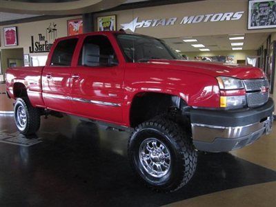 2005 chevrolet silverado 2500hd diesel crew cab red lifted