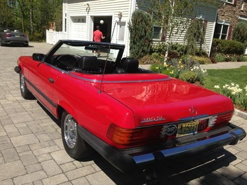 1983 Mercedes Benz 380SL Convertible, Red with Black Interior, US $10,300.00, image 2